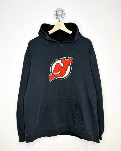 2000s Reebok New Jersey Devils NHL Black Hoodie
