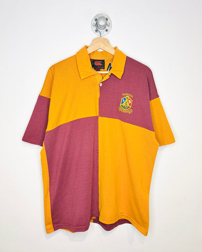 Vintage 1990s Transagric Scientia Burgundy Block Polo Shirt