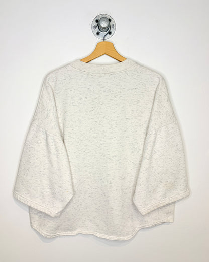 Vintage 1991 Muscle Beach California Heather Grey Cropped Crewneck Sweatshirt