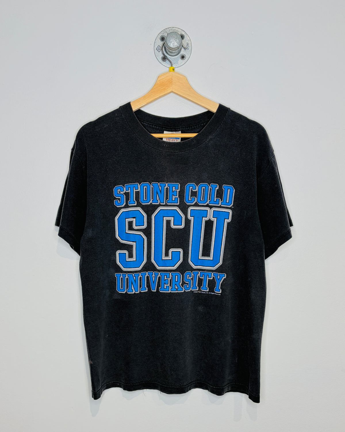 Vintage 1998 WWF Stone Cold Steve Austin Faded Black Tee Shirt
