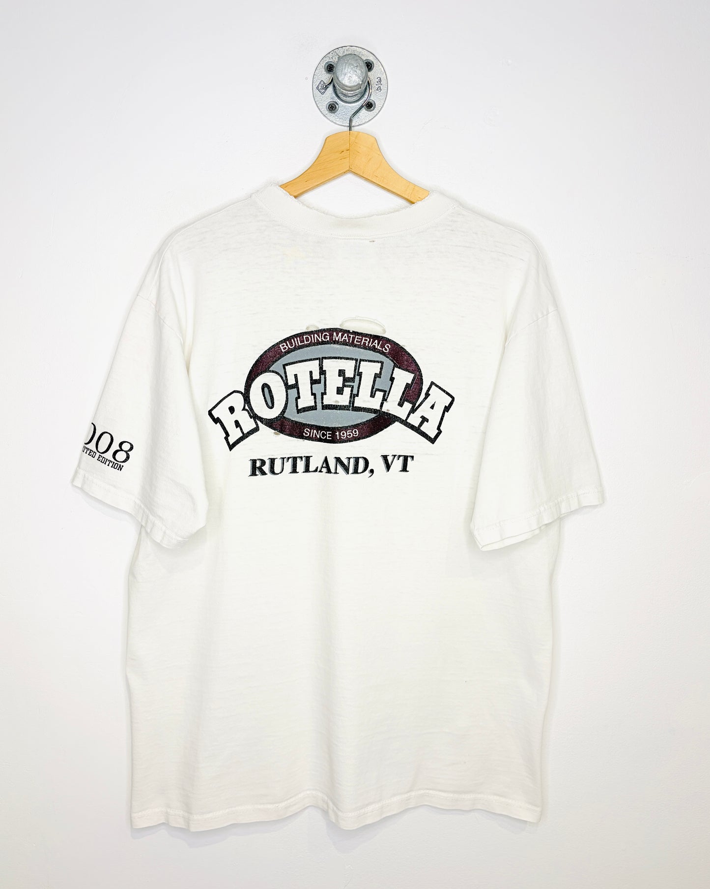 2008 Thrashed Rotella Building Materials White Tee Shirt