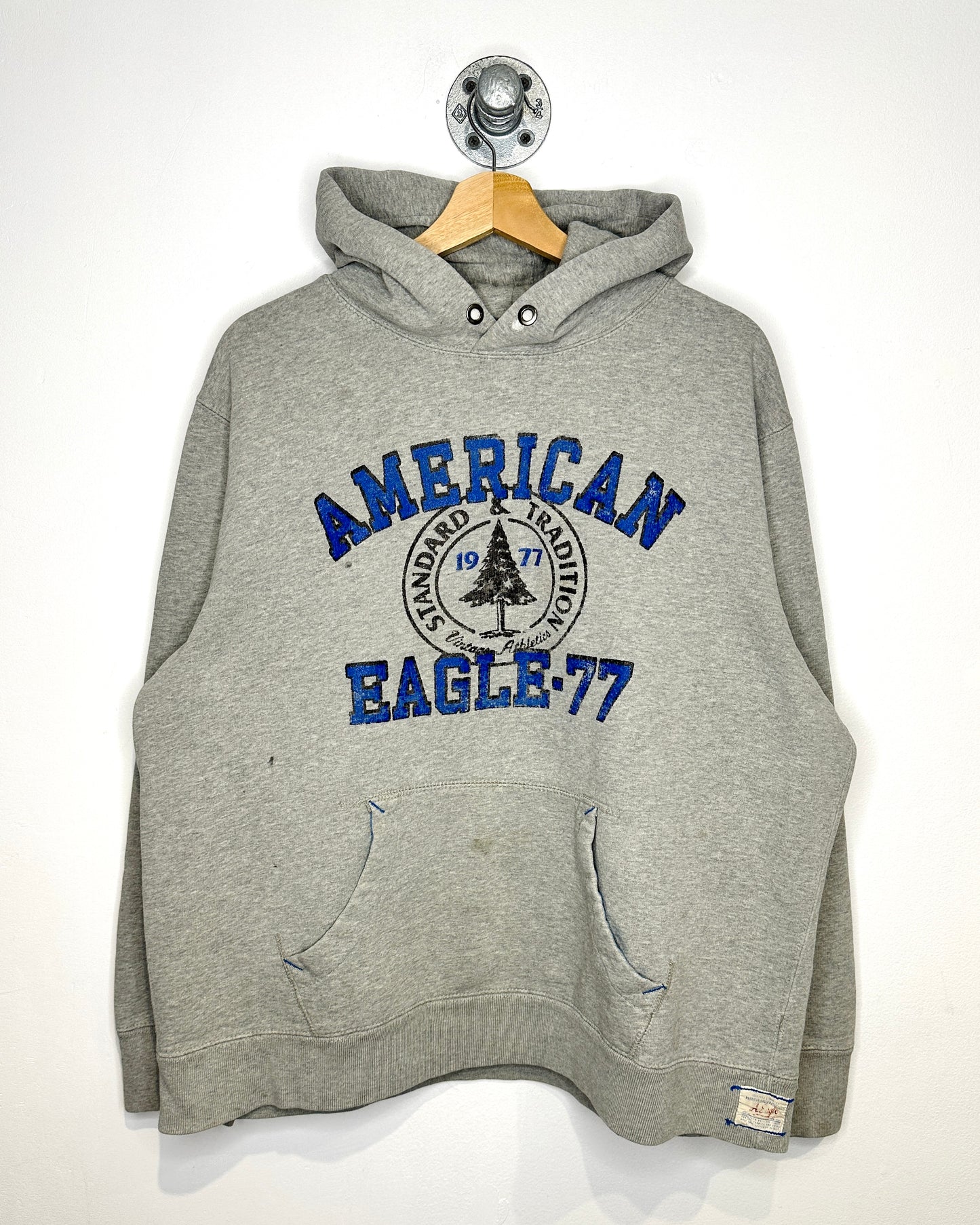 2000s American Eagle Standard & Tradition Grey Hoodie