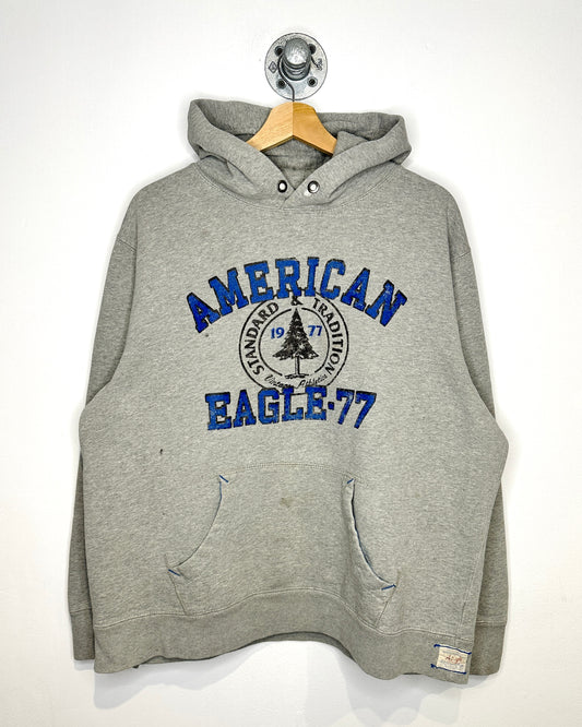 2000s American Eagle Standard & Tradition Grey Hoodie