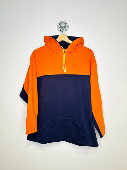 Vintage 2000s Style And Comfort Cotton Plus Orange And Navy Hoodie