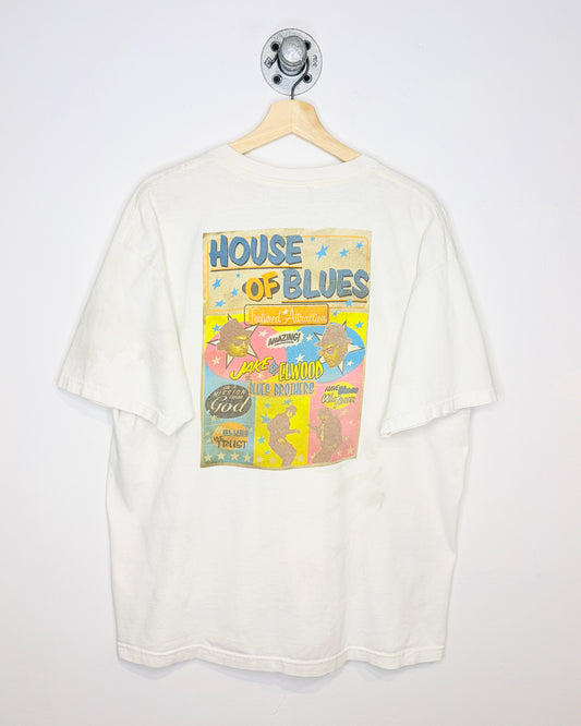 Vintage 1990s Myrtle Beach House Of Blues Natural White Tee Shirt
