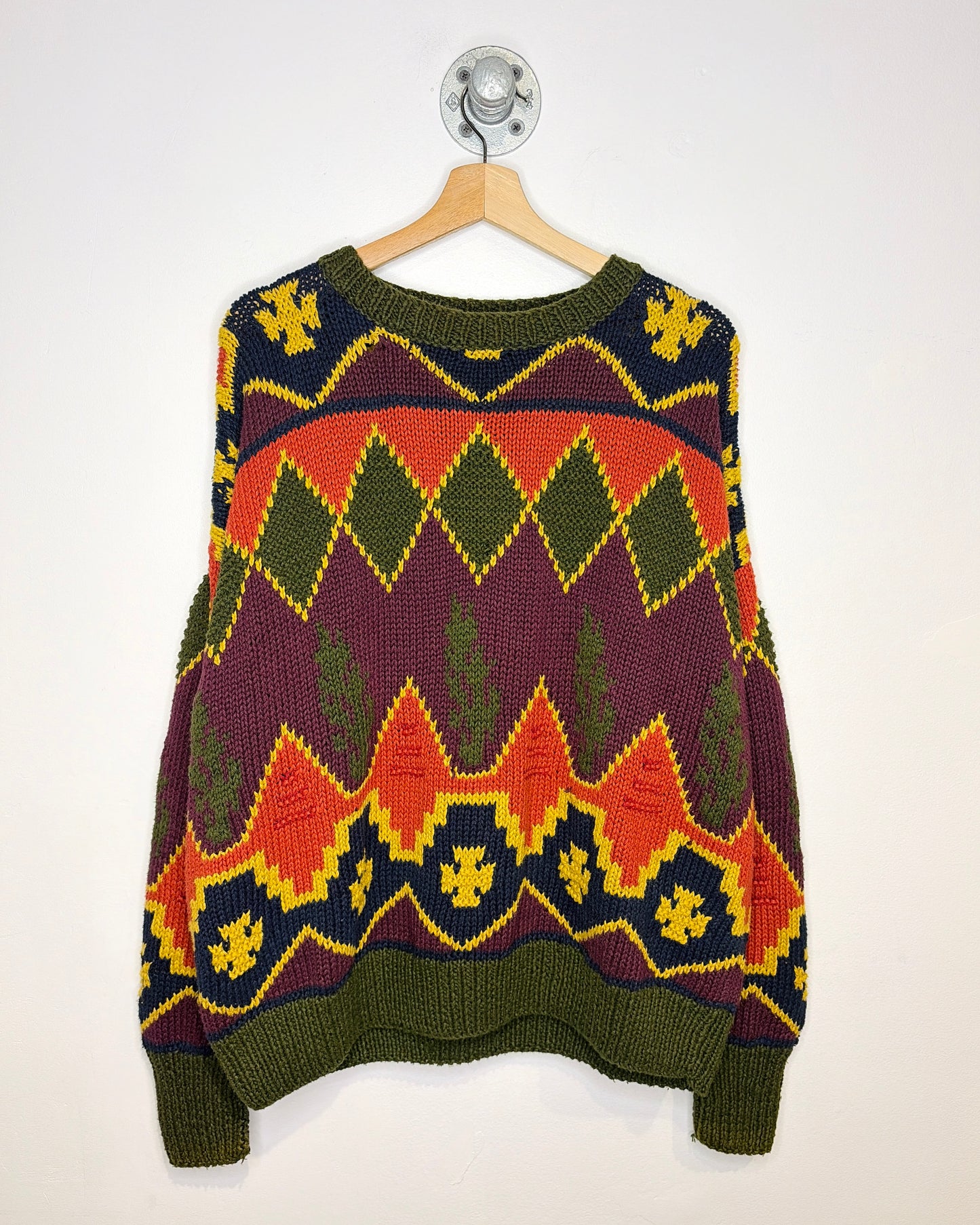 Vintage 90s “Structure” Multicoloured Heavyweight Boxy Sweater