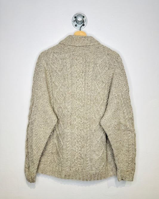 Vintage Romney Designs Grey Cable Knit Collared Sweater