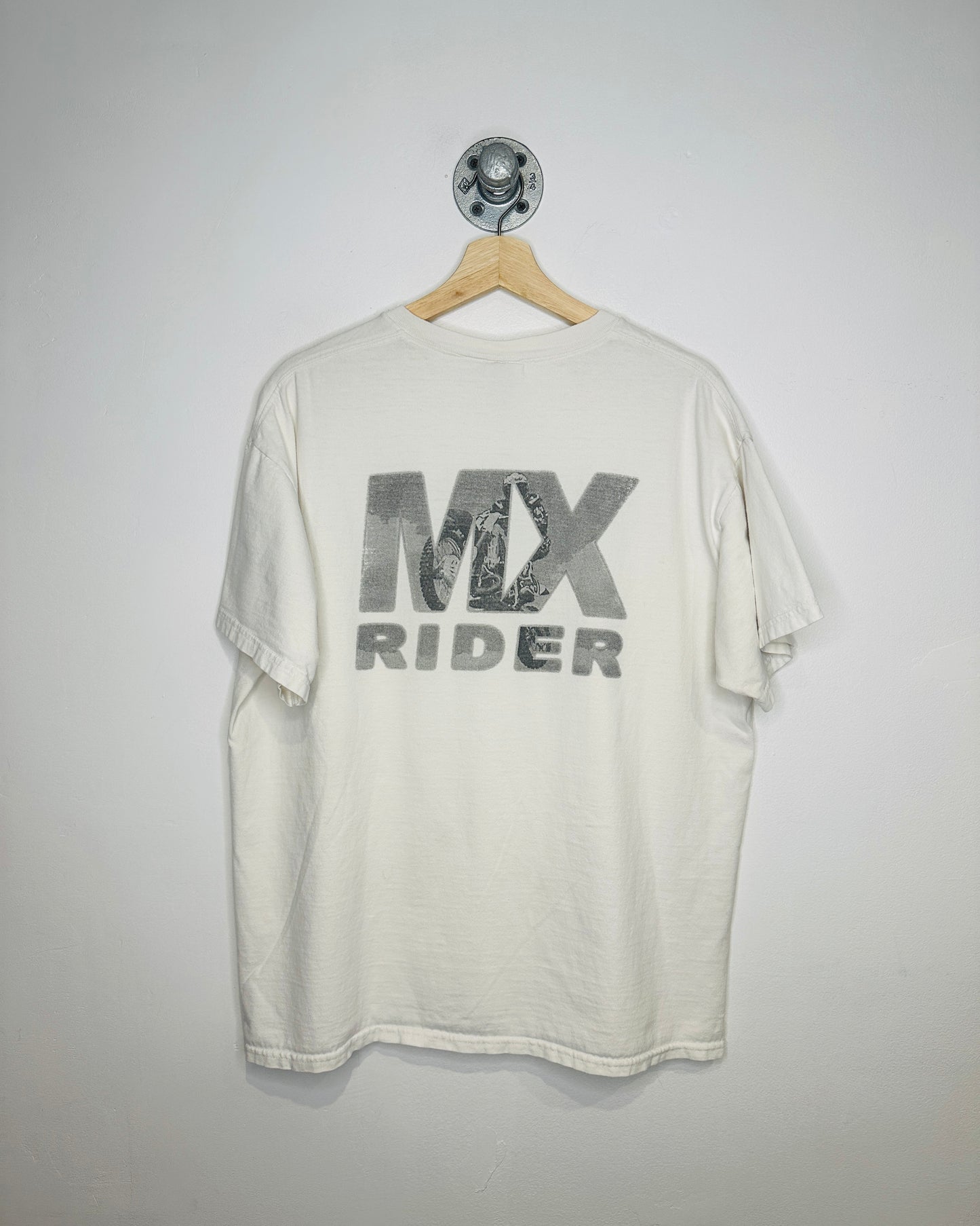 Vintage 2000s Rider 4 Life MX Rider Cream Tee Shirt
