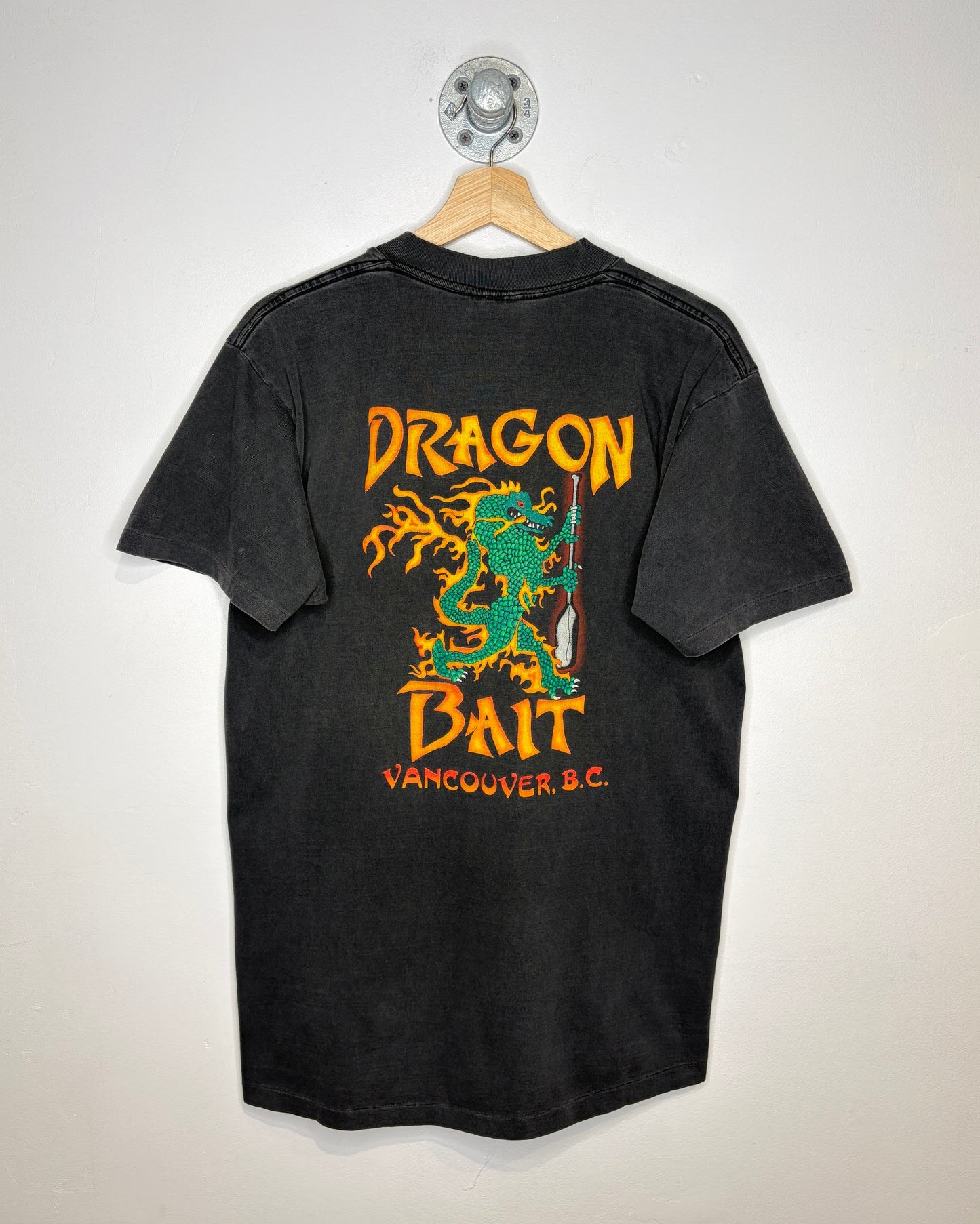Vintage 1995 Vancouver Dragon Boat Festival Faded Black Tee Shirt