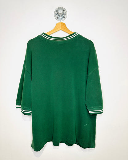 Levi’s Quarter Zip Green Short Sleeve Striped Shirt