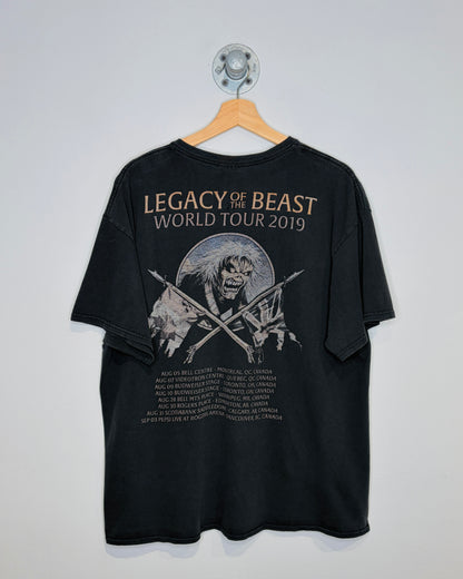 Iron Maiden Canadian Tour Faded Black Tee Shirt