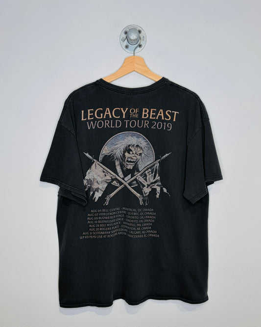 Iron Maiden Canadian Tour Faded Black Tee Shirt