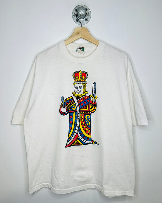 Vintage 90s Imperial Margarine “Fit For A King” White Tee Shirt