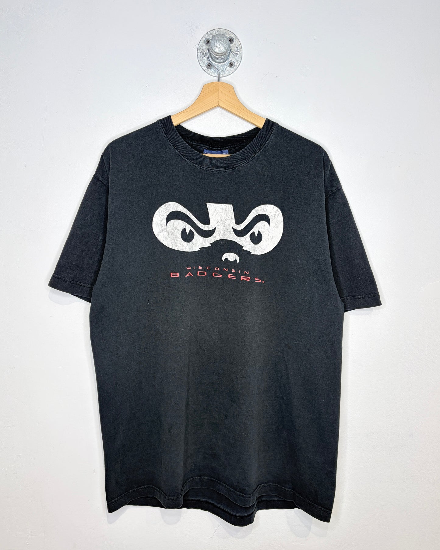 Vintage Wisconsin Badgers Faded Black Tee Shirt