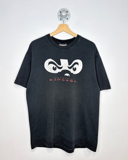 Vintage Wisconsin Badgers Faded Black Tee Shirt
