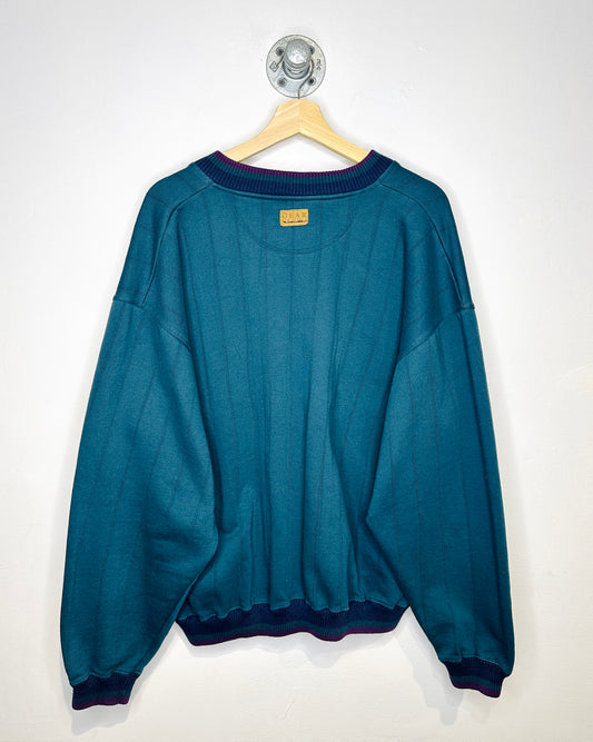 Vintage 90s Big Sky Montana Teal V-Neck Sweatshirt