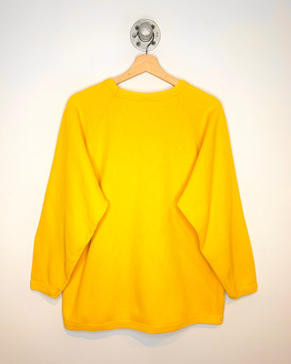 Vintage Boxy Faded Yellow Blank Waffle Sweatshirt