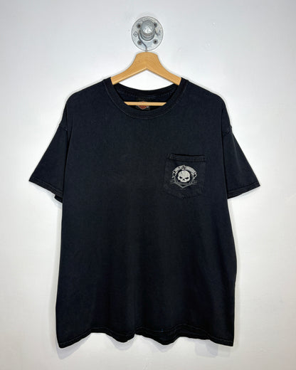 Harley Davidson Napoleon Faded Black Pocket Tee Shirt
