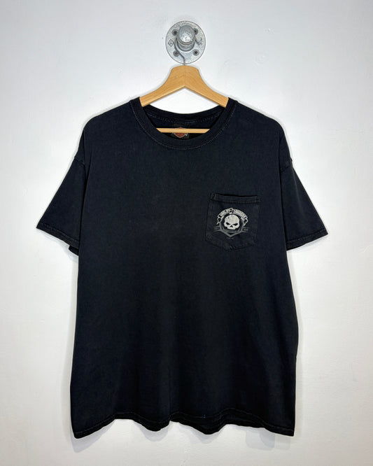 Harley Davidson Napoleon Faded Black Pocket Tee Shirt