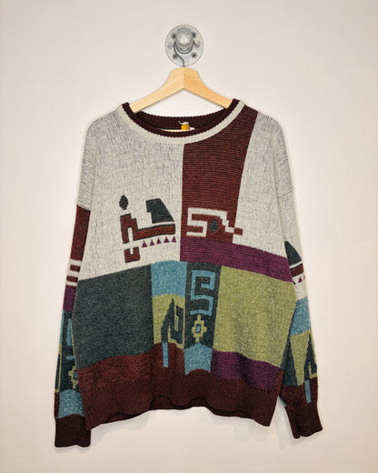 Vintage London Fog Abstract Knit Sweater