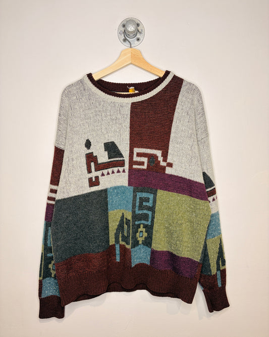 Vintage London Fog Abstract Knit Sweater