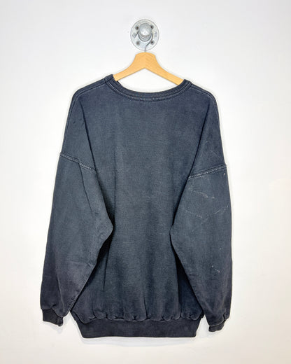 Vintage 1993 Red Deer Rebels Hockey Faded Black Crewneck Sweatshirt