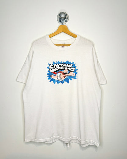 Vintage 90s Captain Underpants White Tee Shirt