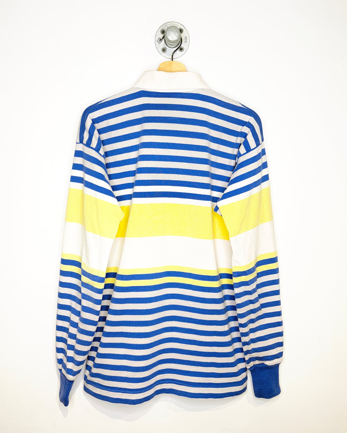 Vintage 90s Lands End Striped White Rugby Shirt