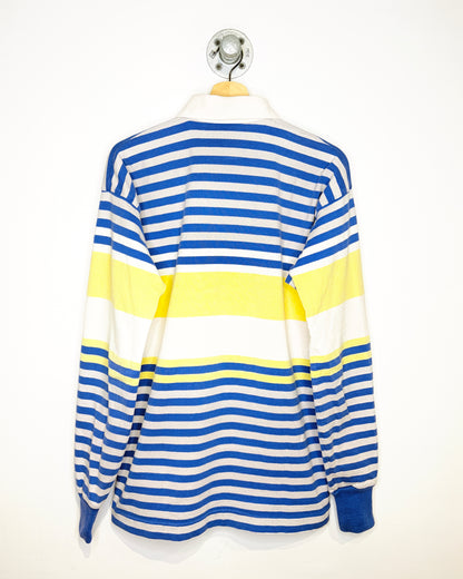 Vintage 90s Lands End Striped White Rugby Shirt