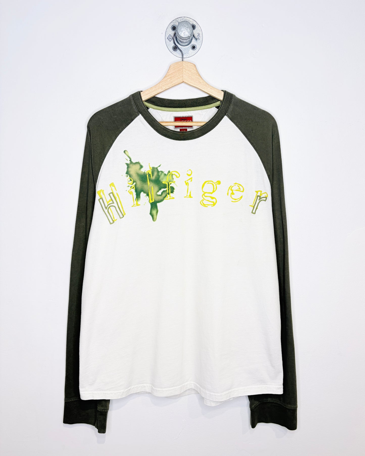2000s Tommy Hilfiger TwoTone White & Green Longsleeve Shirt