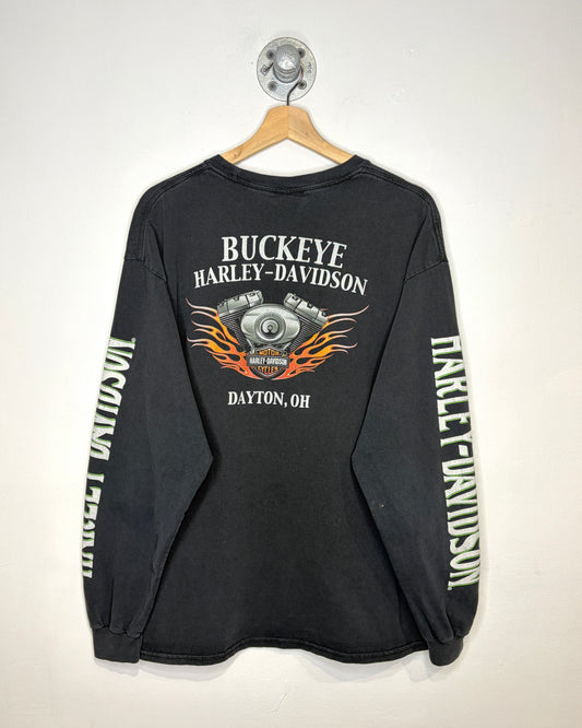 Harley Davidson Buckeye Faded Black Longsleeve Shirt