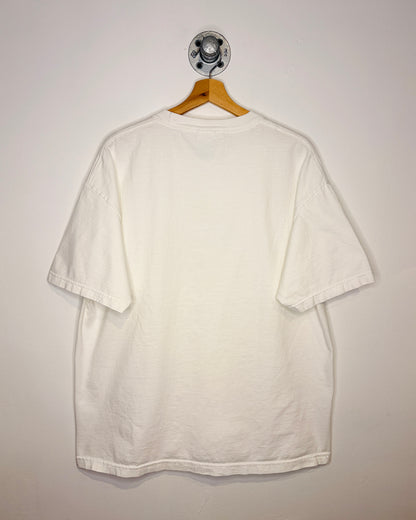 Vintage 2000s Rose & Butterflies White Tee Shirt