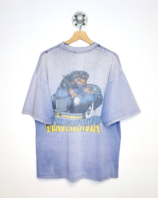 Vintage 1995 Top Dawg Heavily Faded Blue Distressed Tee Shirt
