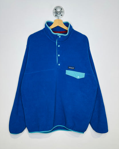 Patagonia Synchilla Blue Two-Tone Quarter Snap Pullover