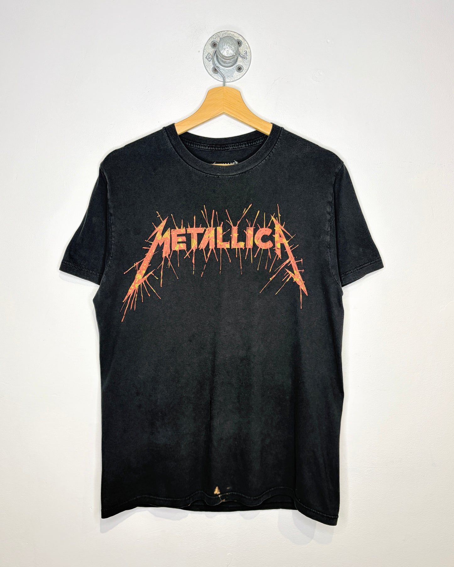 Metallica Distressed Faded Black Band Tee Shirt