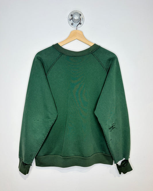 Vintage 90s University Of Alberta Distressed Green Crewneck Sweatshirt