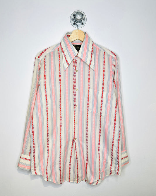 Vintage 70s Sear Perma-Prest White Dress Shirt