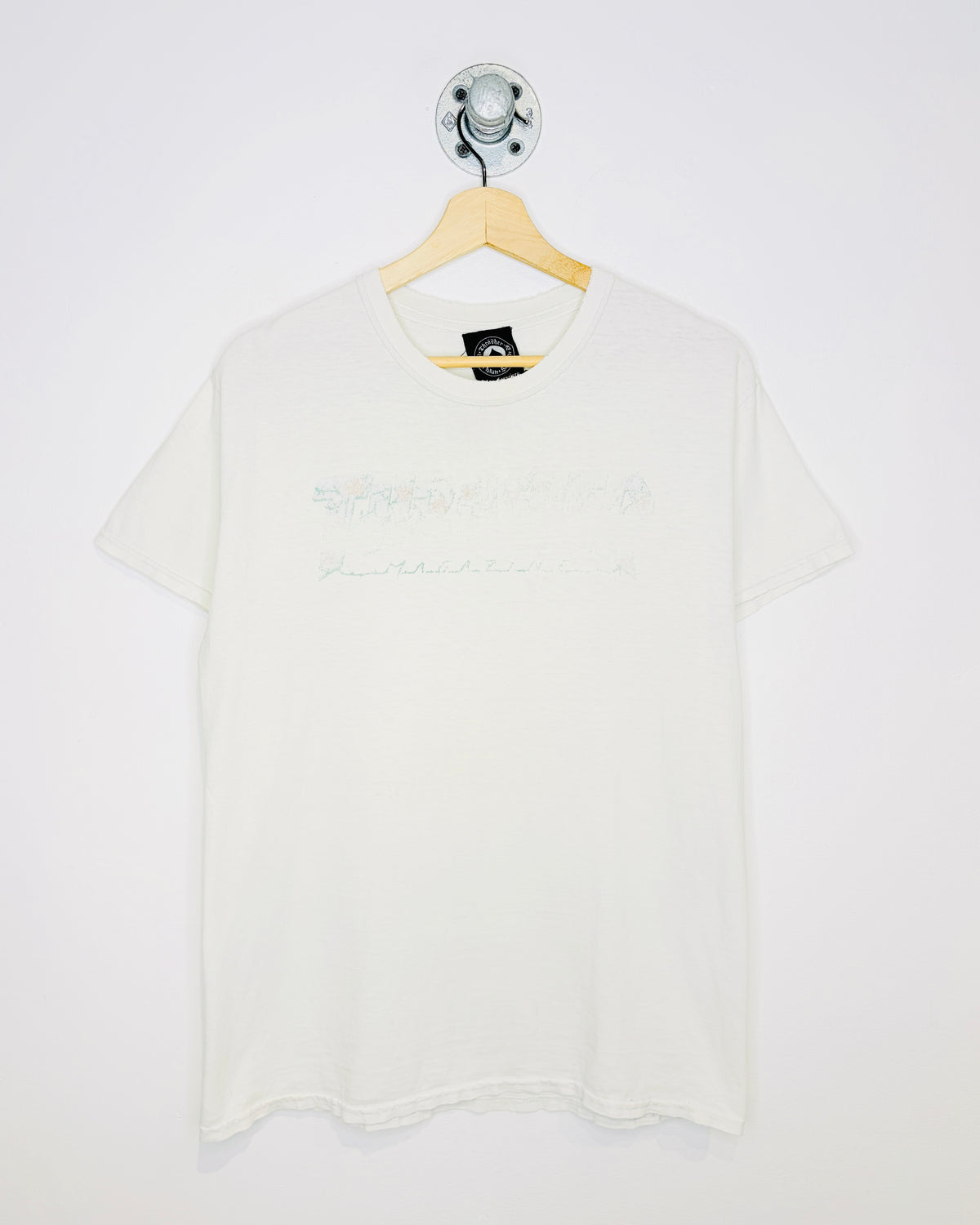 Thrasher Skate Faded Graphic White Distressed Tee Shirt