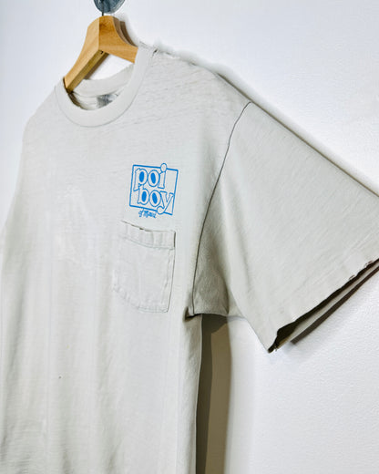Vintage 90s Poi Boy Of Maui White Distressed Pocket Tee Shirt