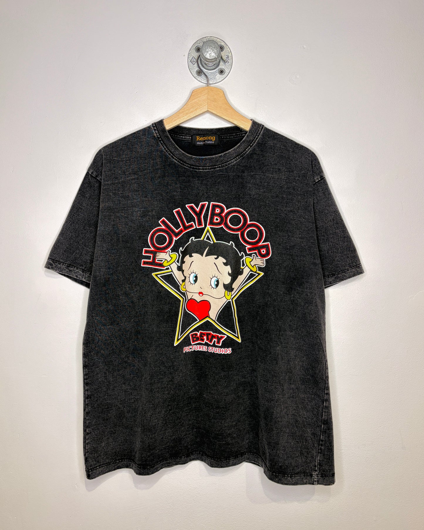 2000s Betty HollyBoop Mineral Washed Black Tee Shirt