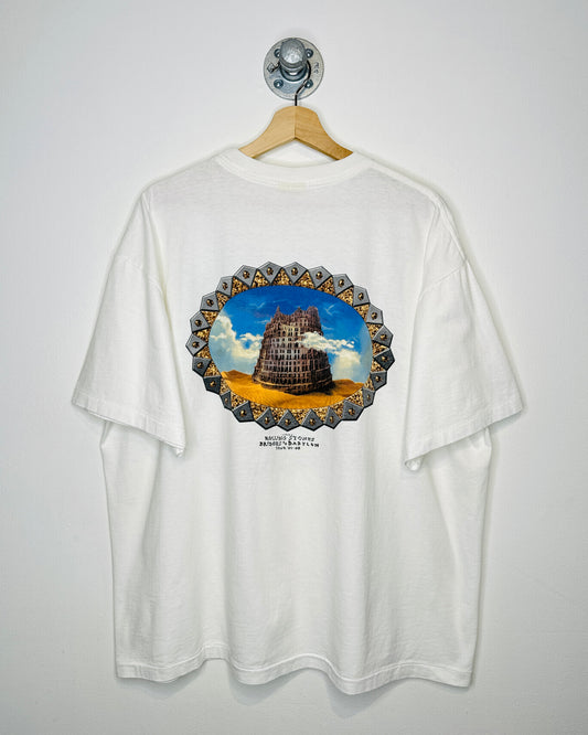 Vintage 1997 Rolling Stones Bridges To Babylon White Tee Shirt