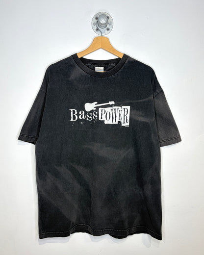 Vintage 2005 Bass Power Sun Faded Black Tee Shirt