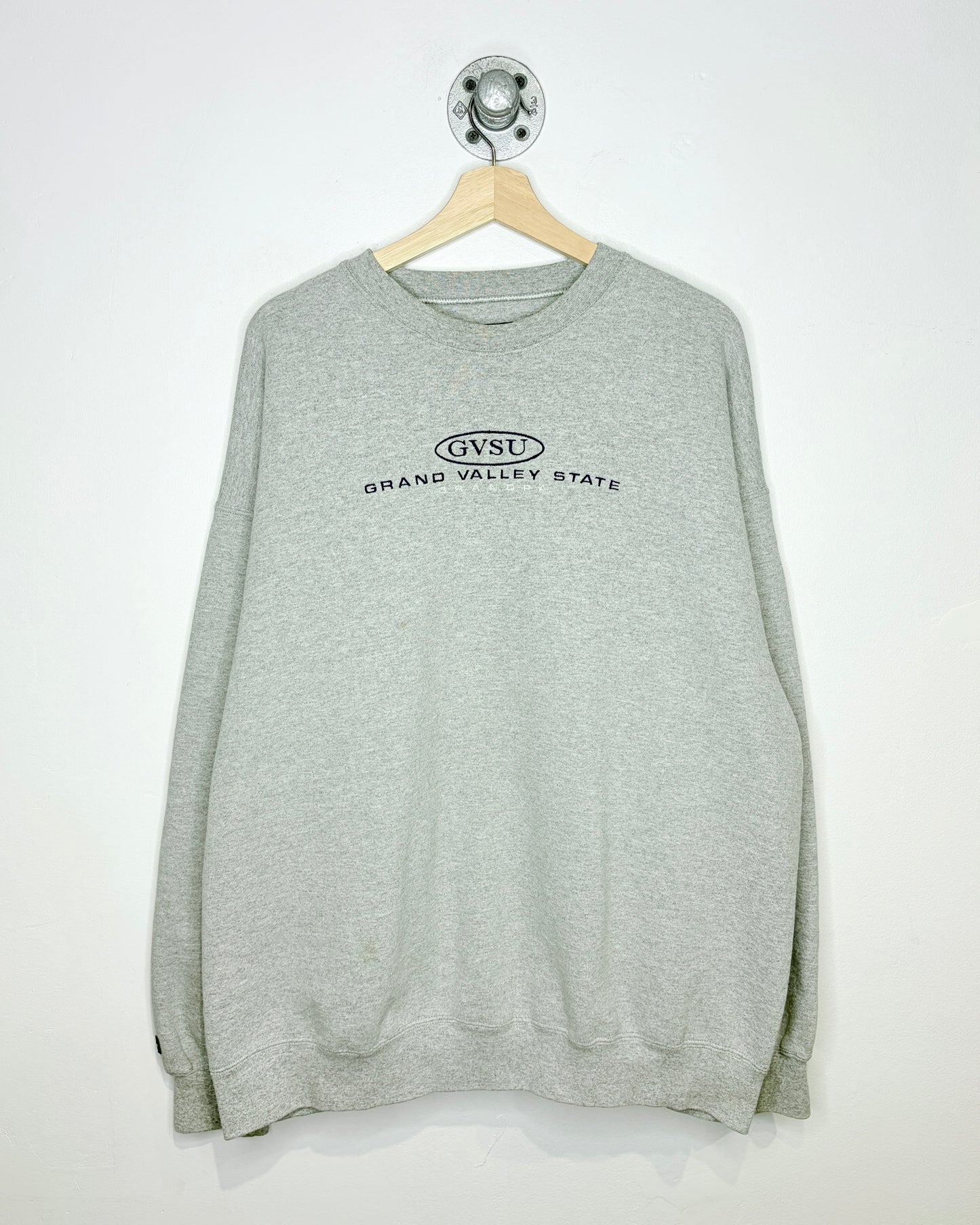 Vintage 90s Grand Valley State Grandpa Grey Crewneck Sweatshirt