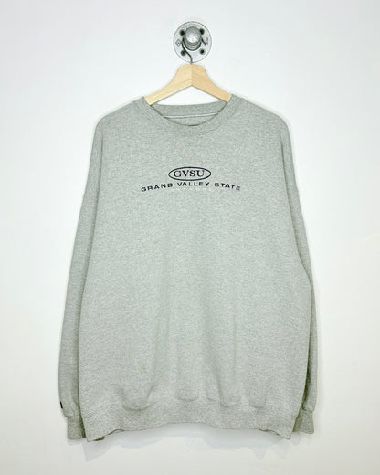 Vintage 90s Grand Valley State Grandpa Grey Crewneck Sweatshirt