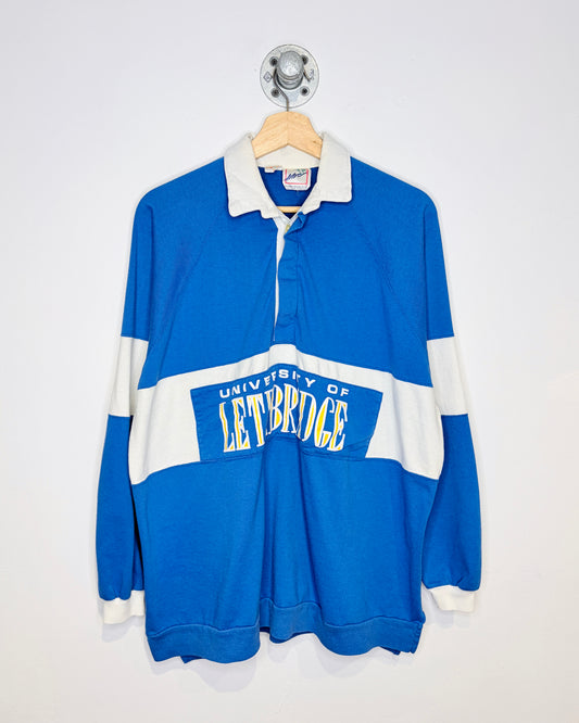 Vintage 90s University Of Lethbridge TwoTone Rugby Sweatshirt
