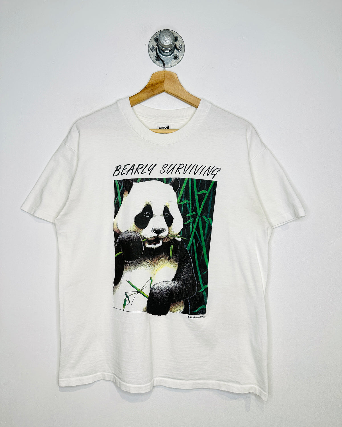 Vintage 1993 “Bearly Surviving” Panda White Tee Shirt