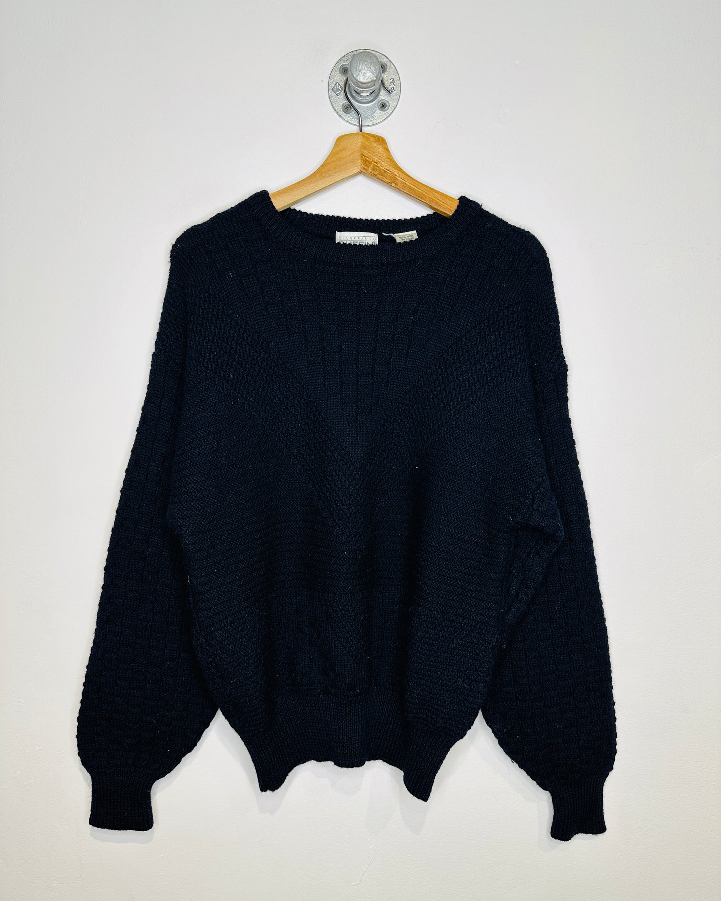 Vintage 1990s Gianfranco Ruffini Navy Wool Sweater