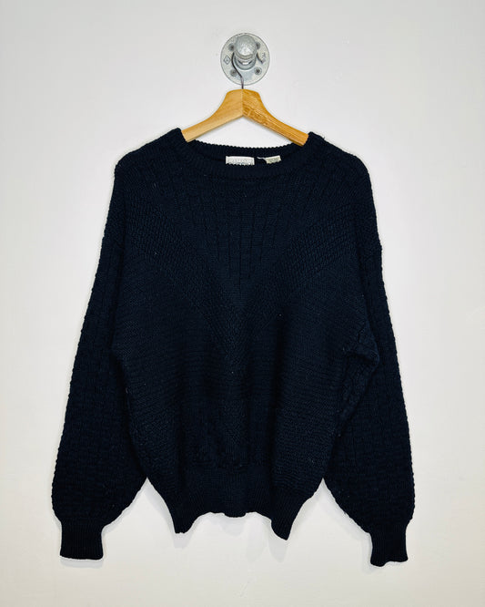 Vintage 1990s Gianfranco Ruffini Navy Wool Sweater