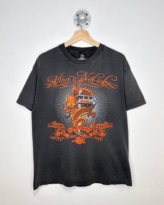Vintage Y2K Vince Neil Ink Faded Black Tee Shirt