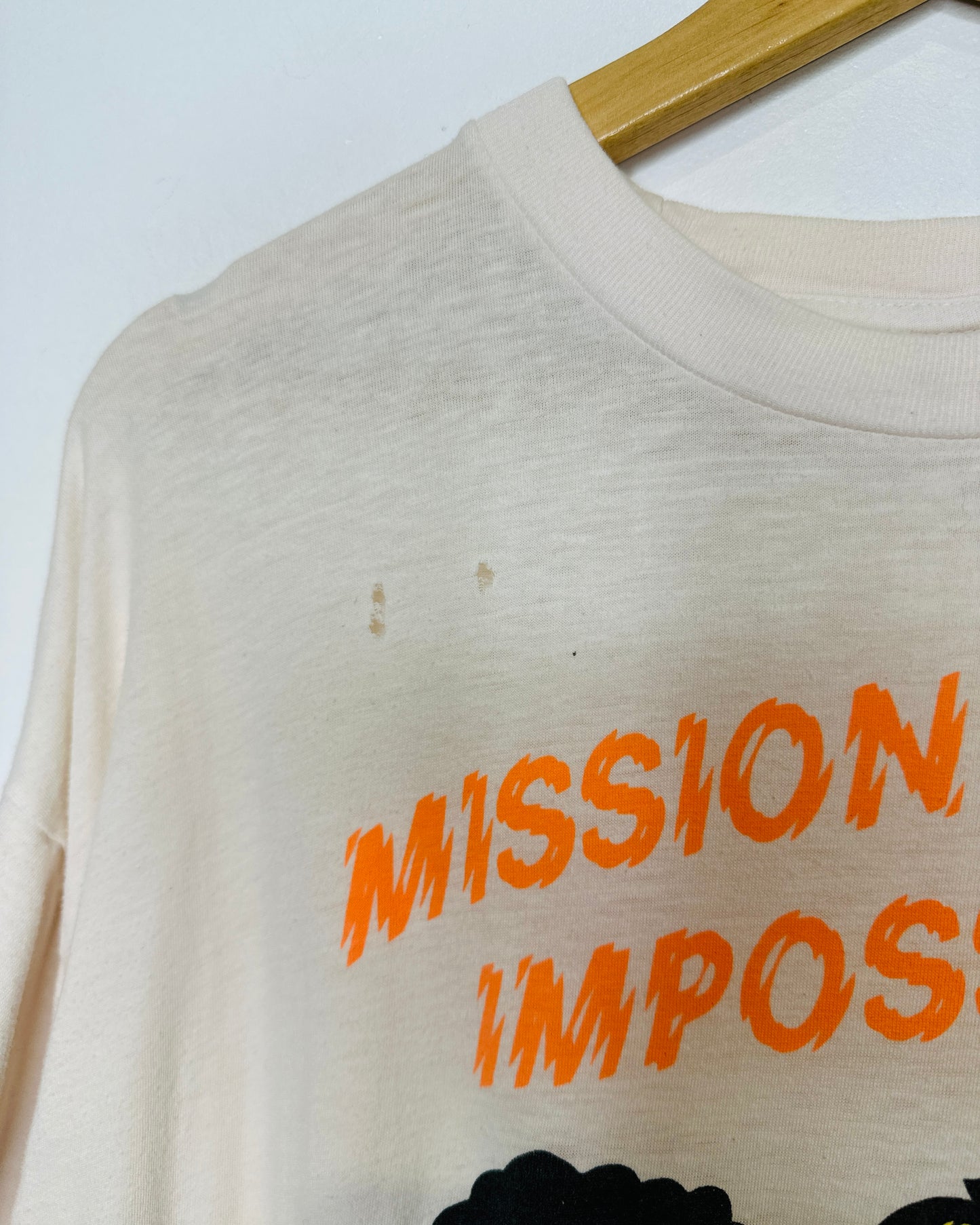 Vintage 1980s Mission Impossible Distressed Graphic Tee Shirt